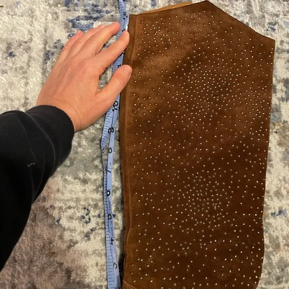 Barney’s New York Co-Op 9.5 Brown Leather Studded Boots - Picture 2 of 4